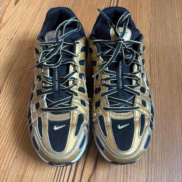 Nike P-6000 metallic gold black low top lace mens sneakers SIZE 8 - Picture 2 of 8